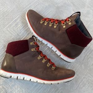 ✨Cole Haan Zerogrand Waterproof Hiking Boots Red Brown Size 9.5 ✨